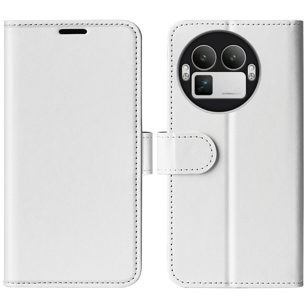 Realme GT 8 Pro EIDERWOOD Kunstlæder Flip Cover m. Kortholder & Ståfunktion - Hvid