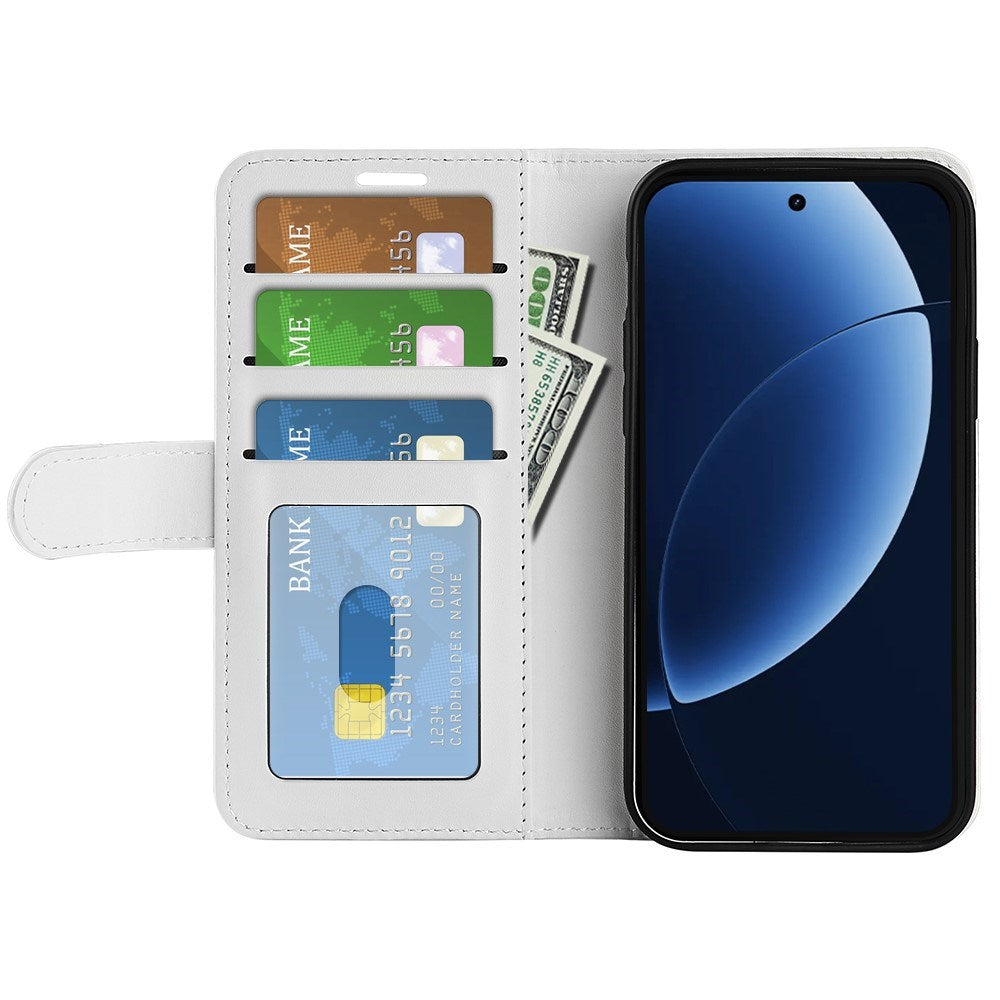 Realme GT 8 Pro EIDERWOOD Kunstlæder Flip Cover m. Kortholder & Ståfunktion - Hvid