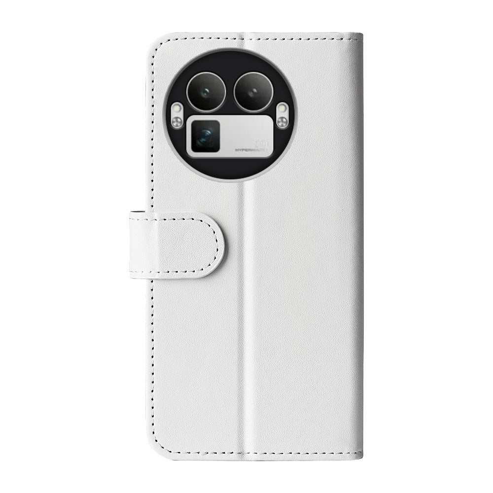 Realme GT 8 Pro EIDERWOOD Kunstlæder Flip Cover m. Kortholder & Ståfunktion - Hvid