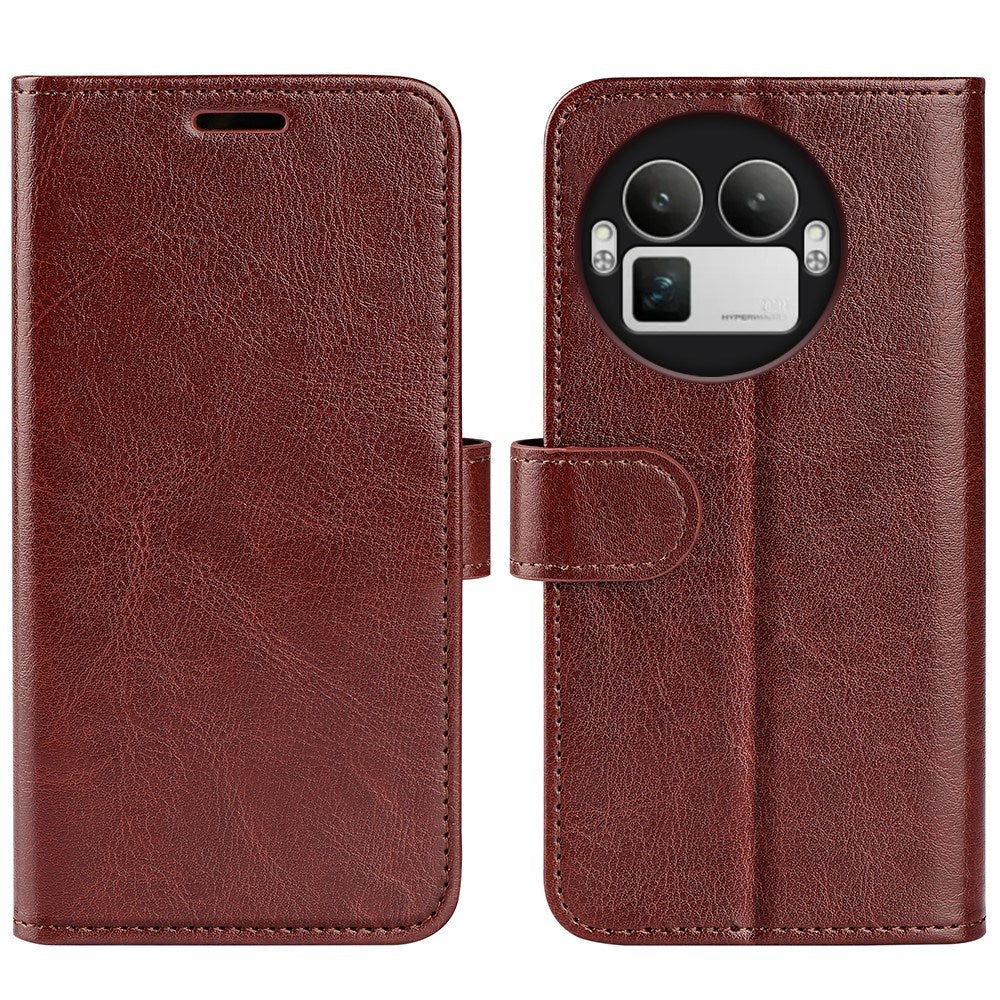 Realme GT 8 Pro EIDERWOOD Kunstlæder Flip Cover m. Kortholder & Ståfunktion - Brun