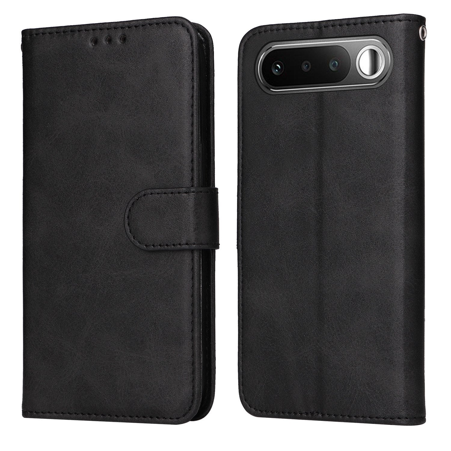 Realme 16 EIDERWOOD Kunstlæder Flip Cover m. Strop - Sort