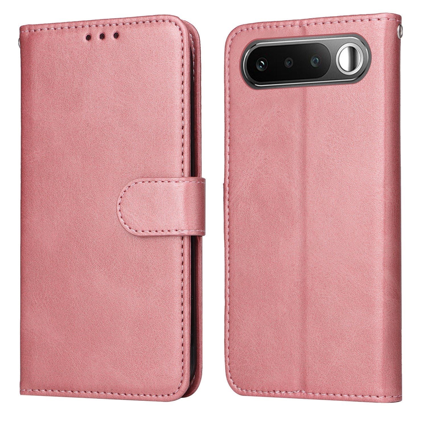Realme 16 EIDERWOOD Kunstlæder Flip Cover m. Strop - Lyserød