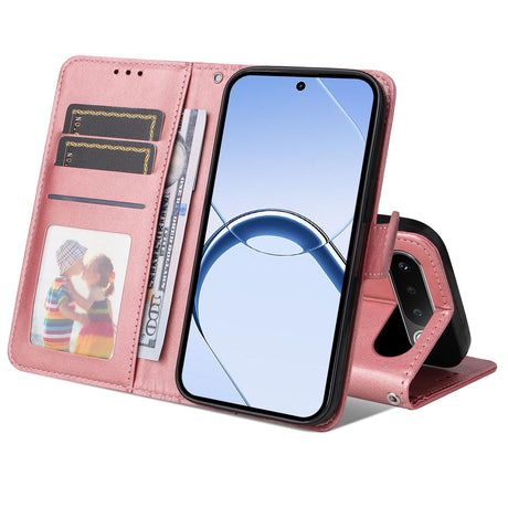 Realme 16 EIDERWOOD Kunstlæder Flip Cover m. Strop - Lyserød