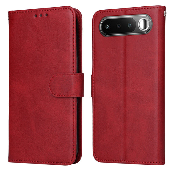 Realme 16 EIDERWOOD Kunstlæder Flip Cover m. Strop - Rød