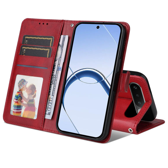 Realme 16 EIDERWOOD Kunstlæder Flip Cover m. Strop - Rød