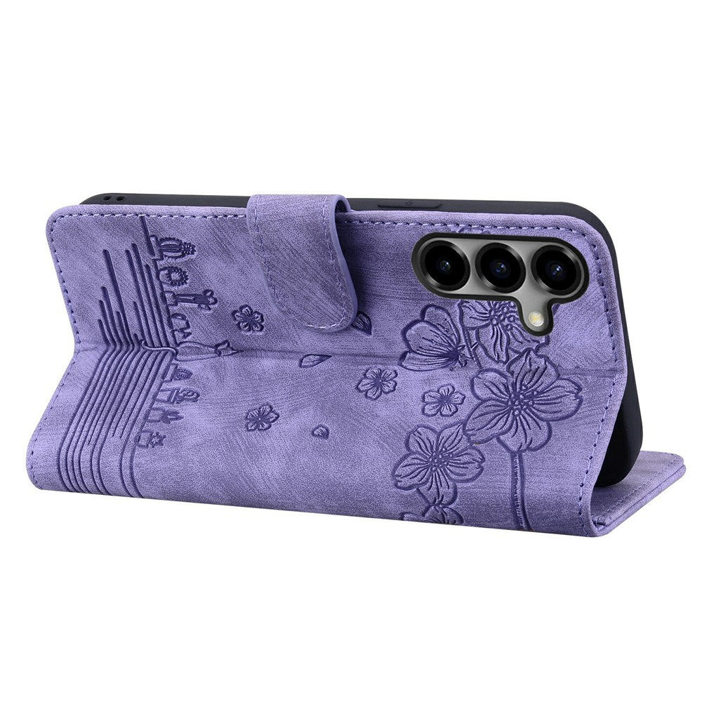 Samsung Galaxy S26 EIDERWOOD Flip Cover m. Tryk / Kortholder / Strop - Lilla