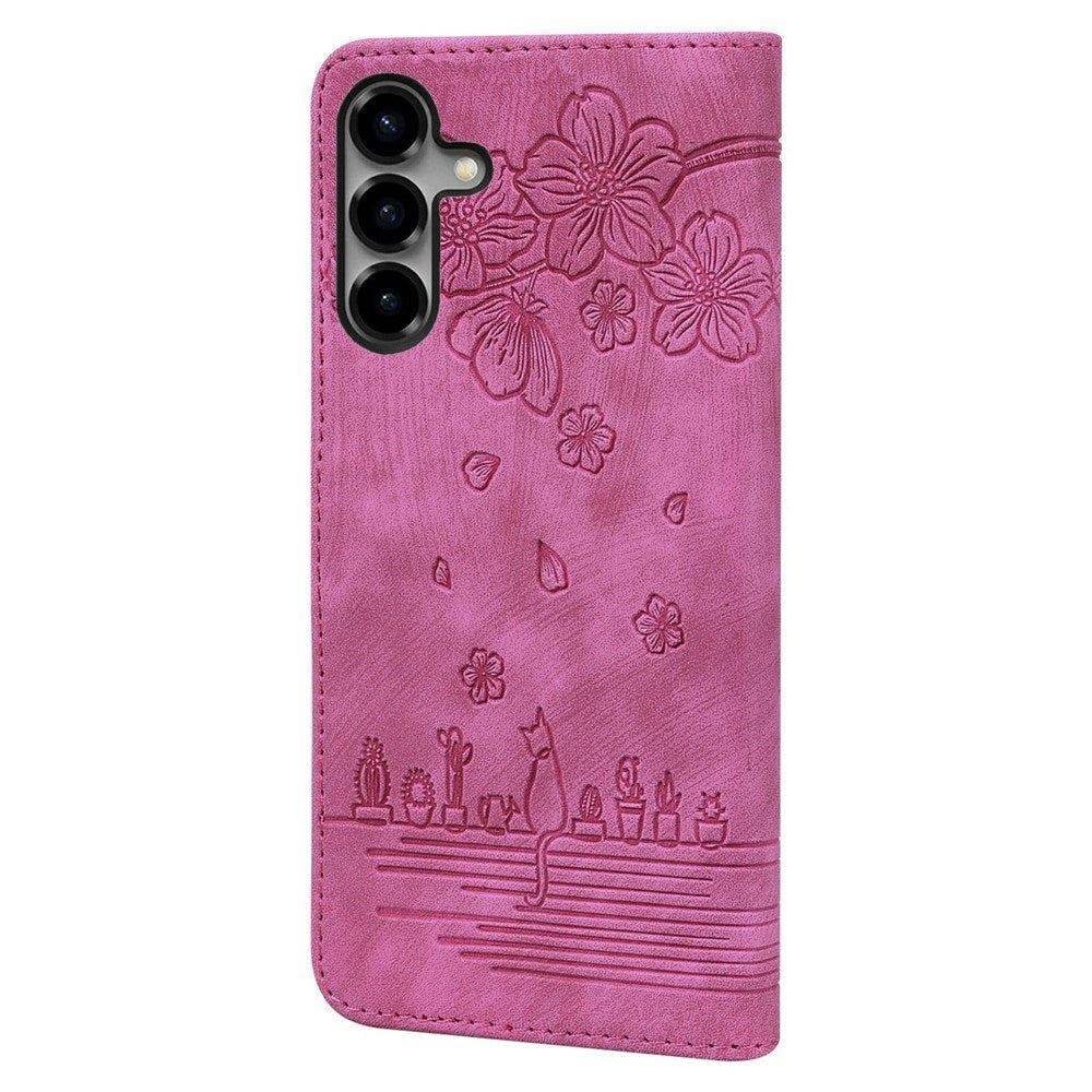 Samsung Galaxy S26 EIDERWOOD Flip Cover m. Tryk / Kortholder / Strop - Lyserød