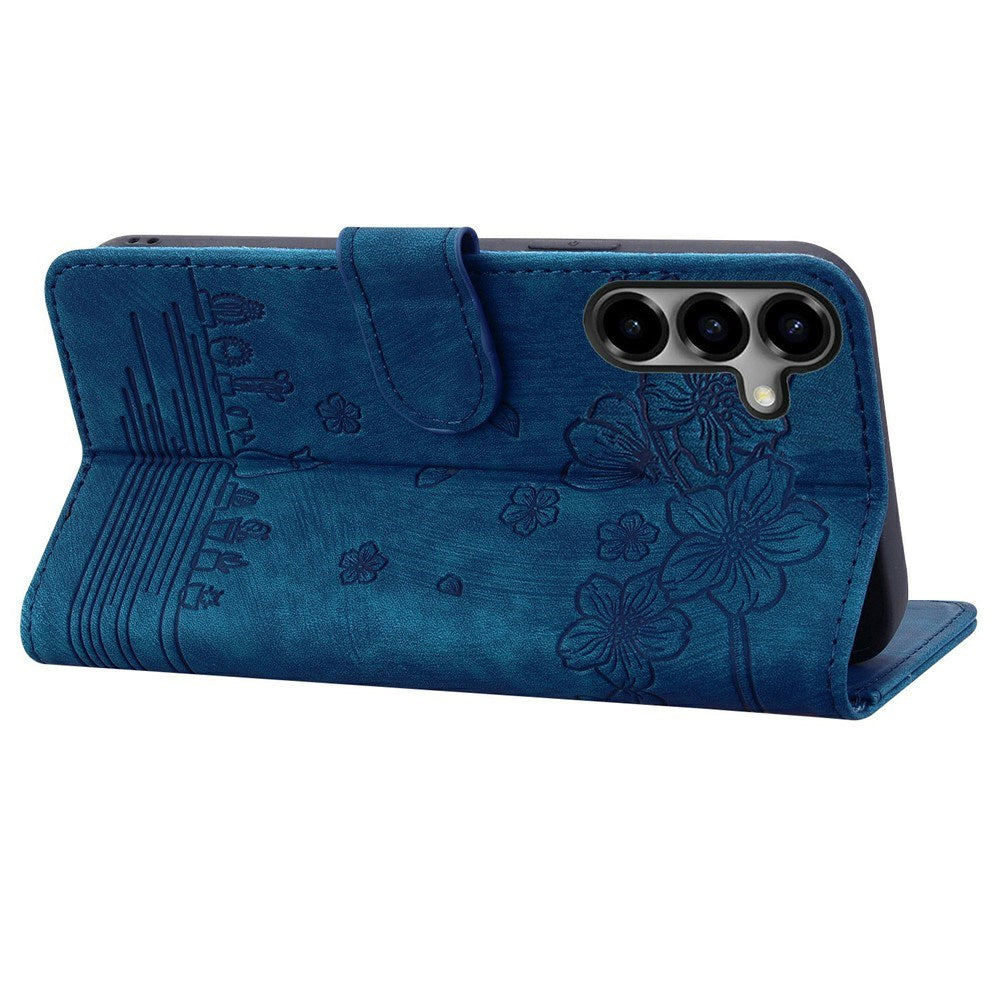 Samsung Galaxy S26 EIDERWOOD Flip Cover m. Tryk / Kortholder / Strop - Blå
