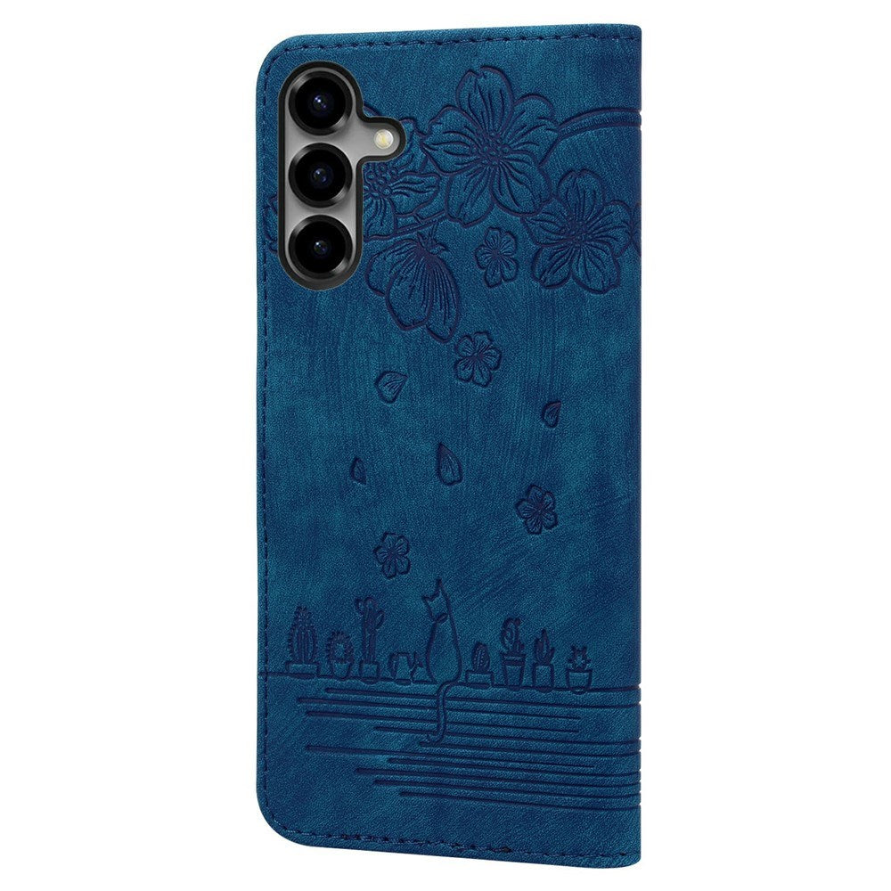 Samsung Galaxy S26 EIDERWOOD Flip Cover m. Tryk / Kortholder / Strop - Blå