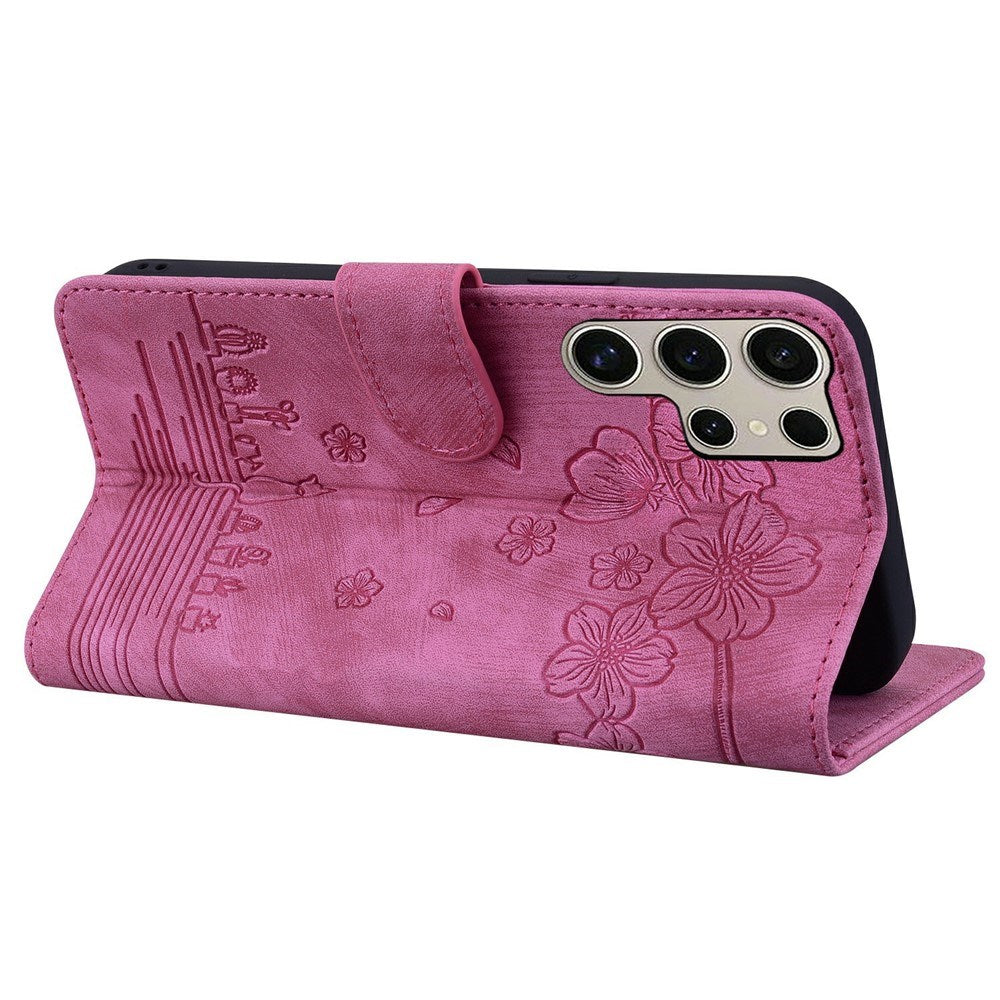 Samsung Galaxy S26 Ultra EIDERWOOD Flip Cover m. Tryk / Kortholder / Strop - Lyserød