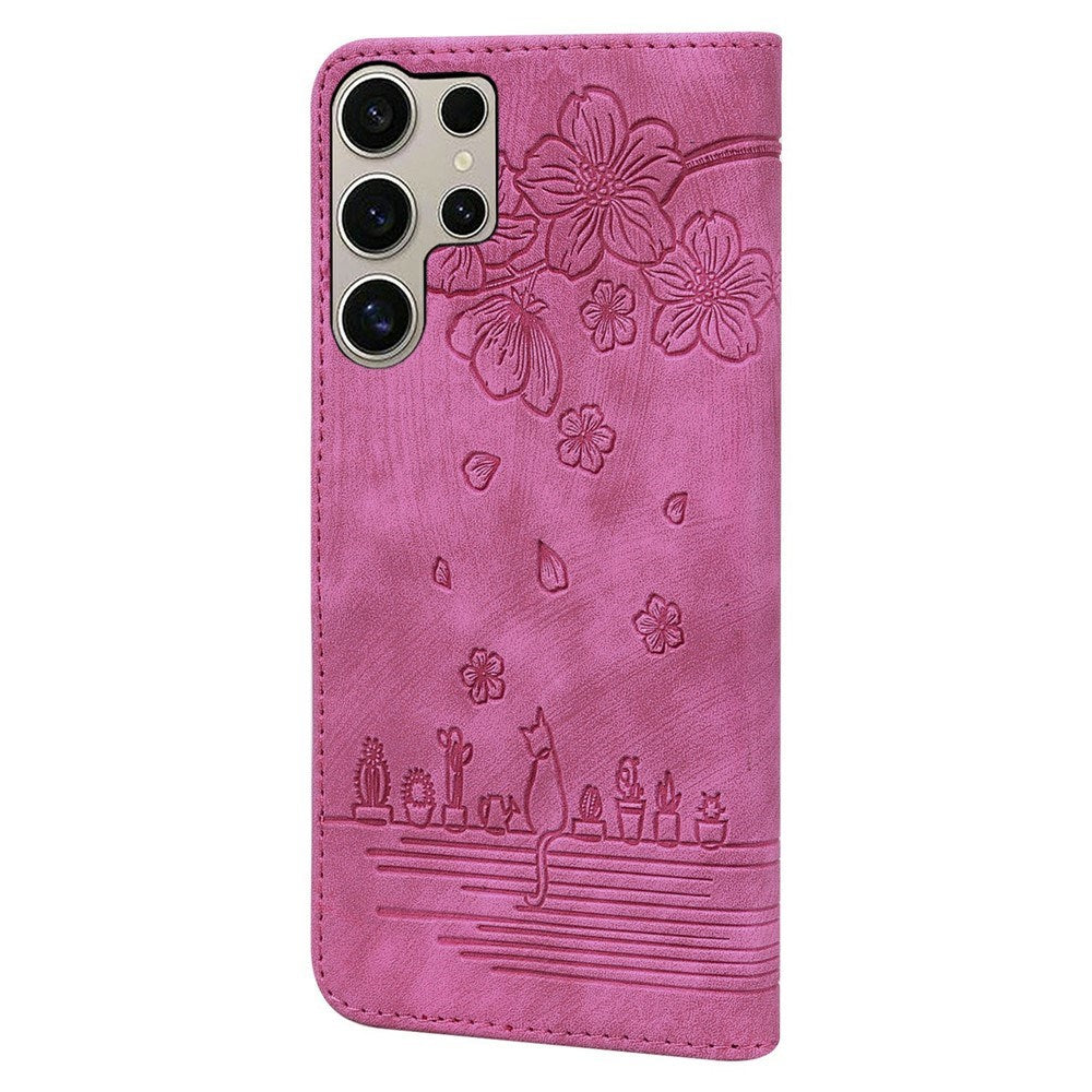 Samsung Galaxy S26 Ultra EIDERWOOD Flip Cover m. Tryk / Kortholder / Strop - Lyserød