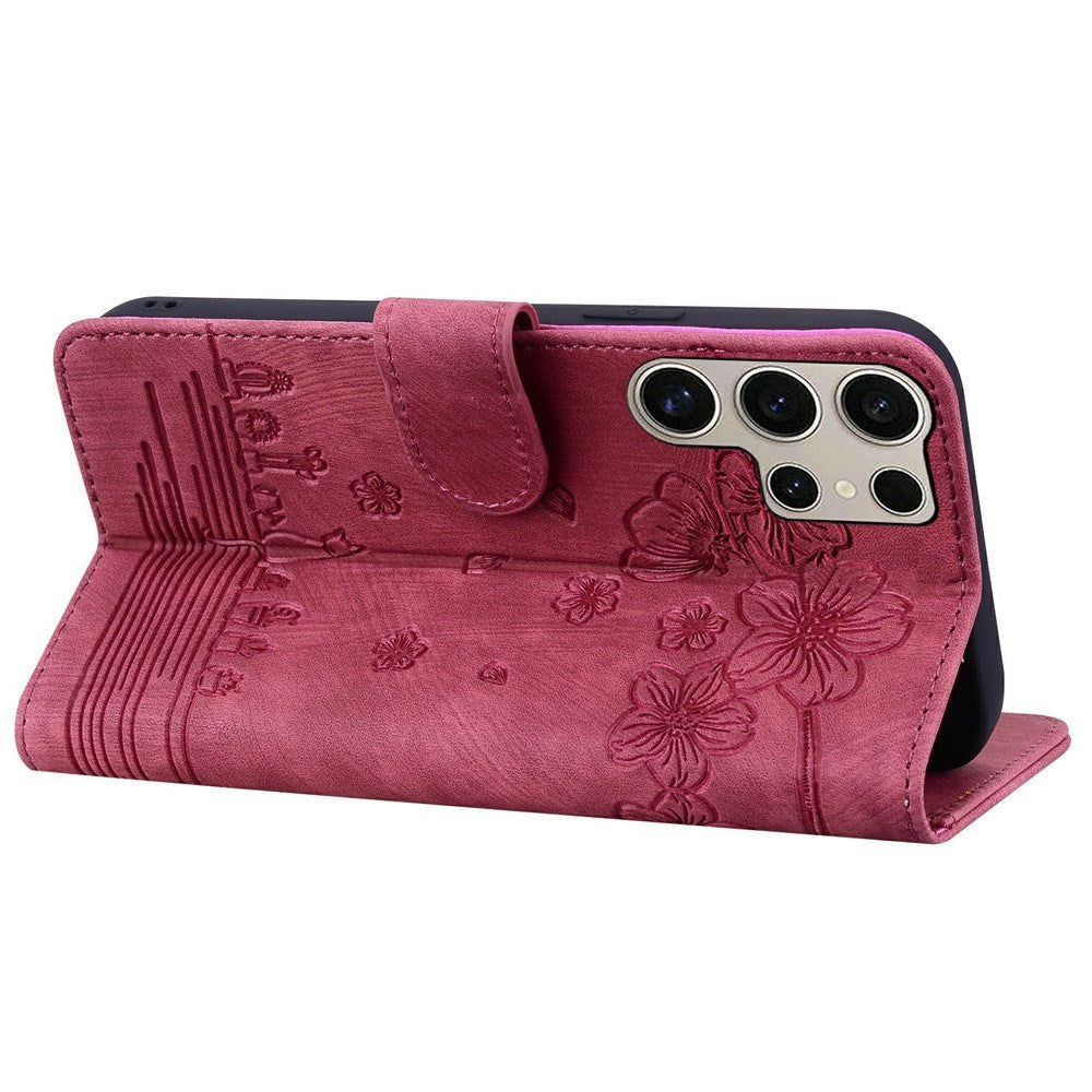 Samsung Galaxy S26 Ultra EIDERWOOD Flip Cover m. Tryk / Kortholder / Strop - Rød