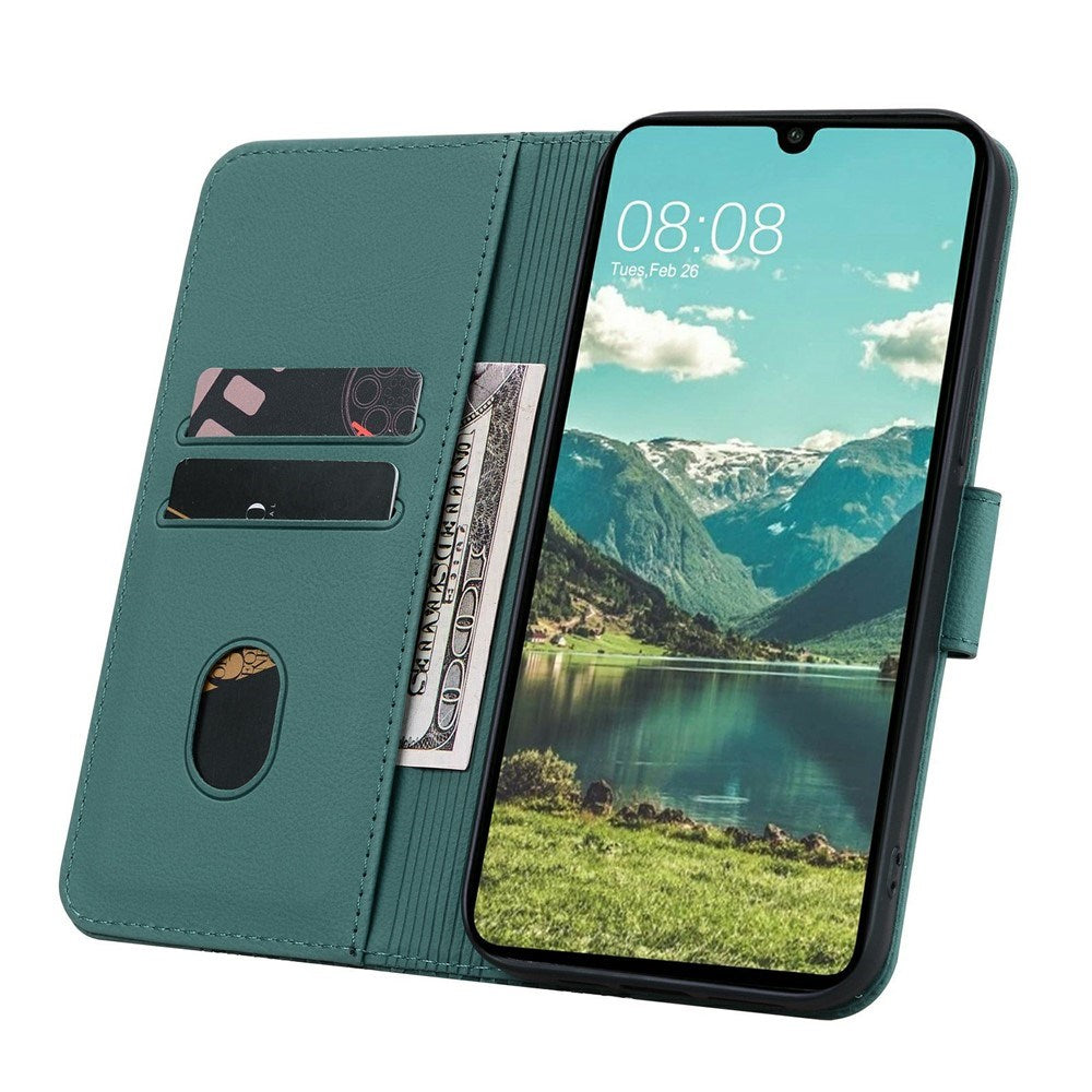 Samsung Galaxy A57 EIDERWOOD Flipcover m. Tryk - Kortholder & Strop - Grøn