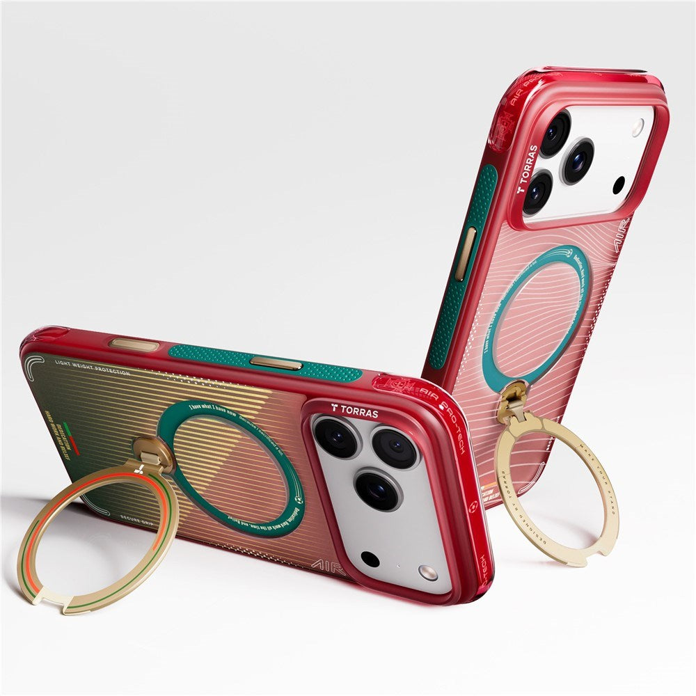 iPhone 17 Pro Max TORRAS Ostand Q3 Air Cover m. 360° Kickstand - MagSafe Kompatibel - Wave of Passion
