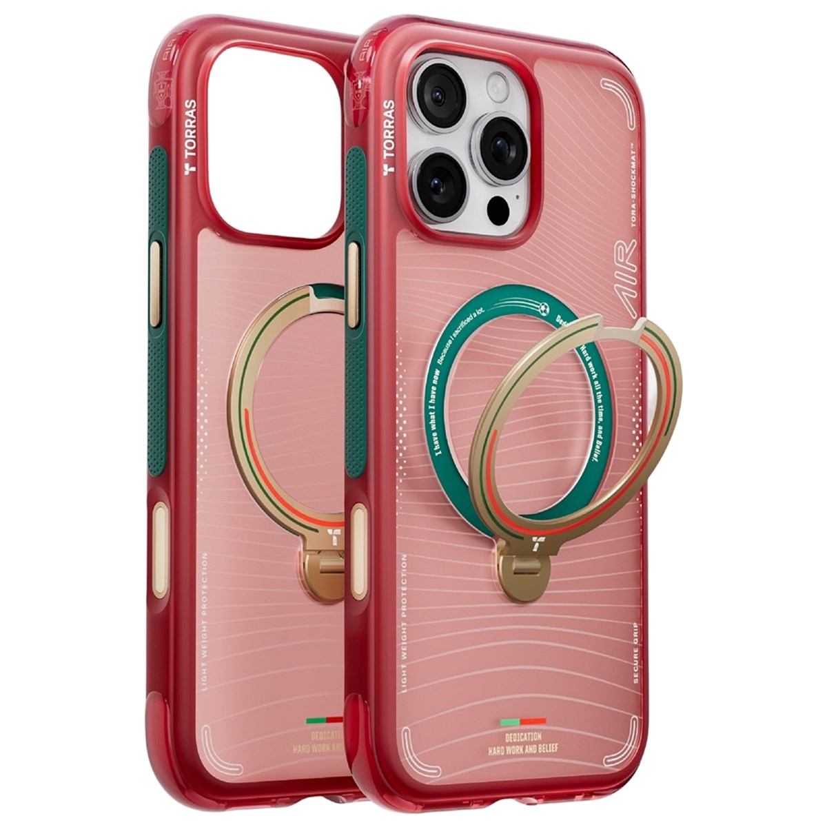 iPhone 16 Pro TORRAS Ostand Q3 Air Cover m. 360° Kickstand - MagSafe Kompatibel - Wave of Passion