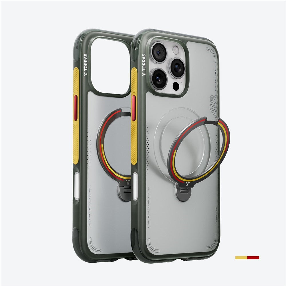 iPhone 16 Pro TORRAS Ostand Q3 Air Cover m. 360° Kickstand - MagSafe Kompatibel - Germany Iron