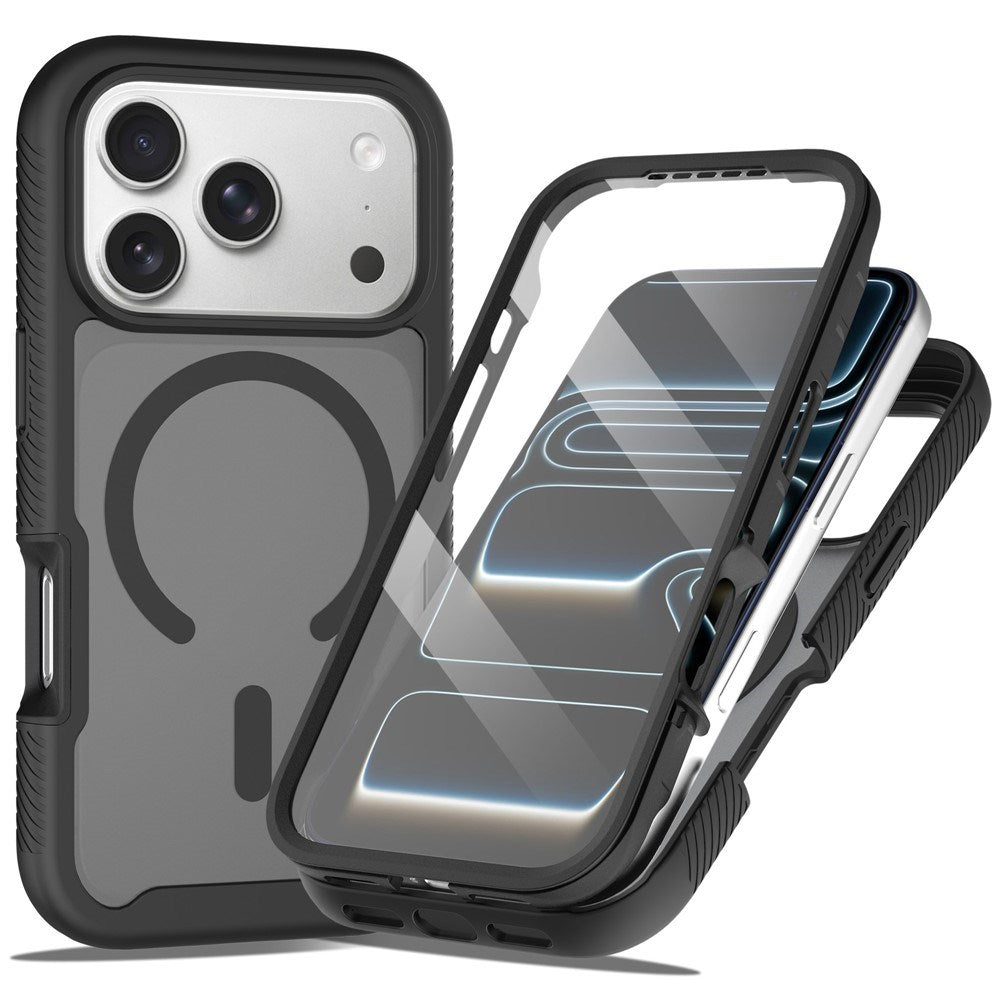 iPhone 18 Pro / 17 Pro EIDERWOOD 2-i-1 Mat Hybrid Plast Cover m. Skærmbeskyttelsesfilm - MagSafe Kompatibel - Sort