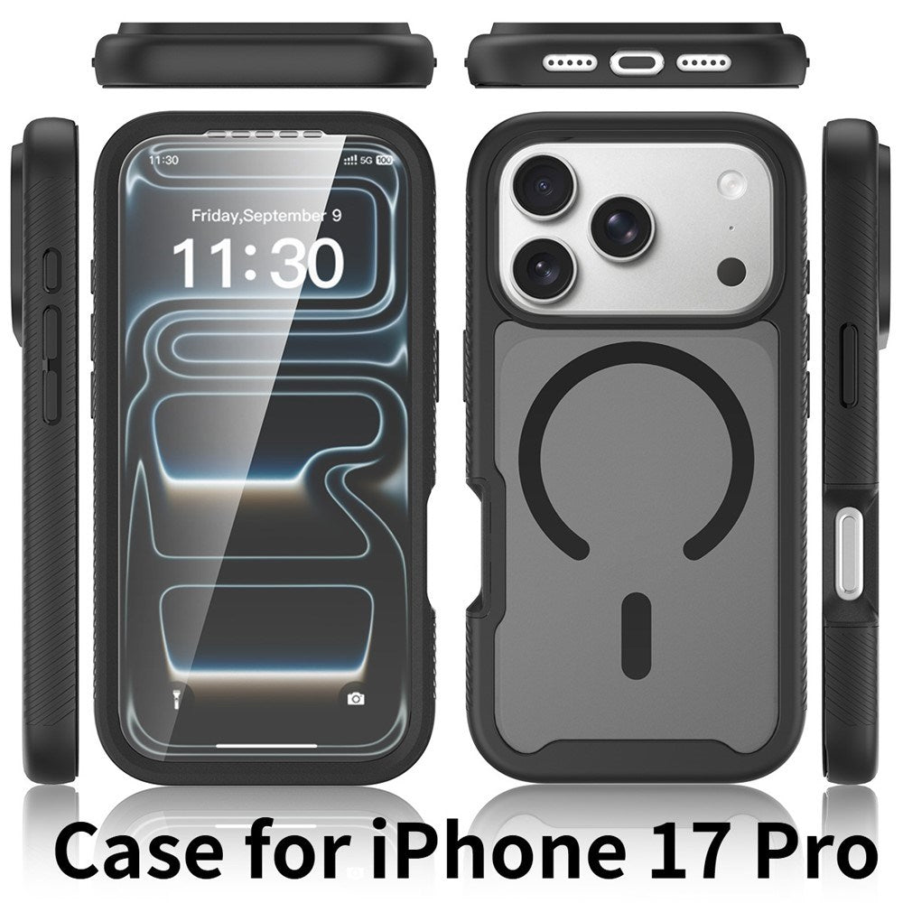 iPhone 18 Pro / 17 Pro EIDERWOOD 2-i-1 Mat Hybrid Plast Cover m. Skærmbeskyttelsesfilm - MagSafe Kompatibel - Sort
