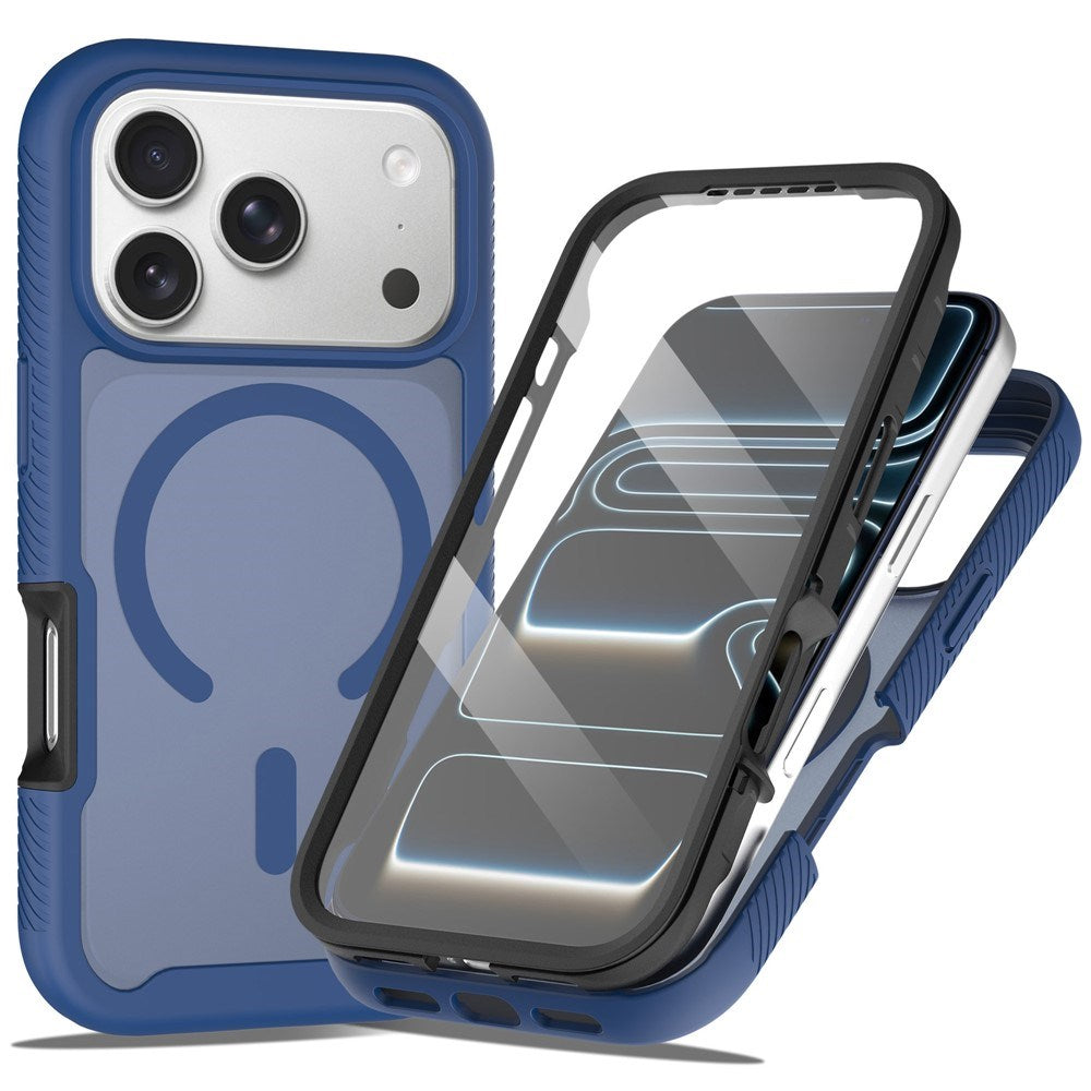 iPhone 18 Pro / 17 Pro EIDERWOOD 2-i-1 Mat Hybrid Plast Cover m. Skærmbeskyttelsesfilm - MagSafe Kompatibel - Blå