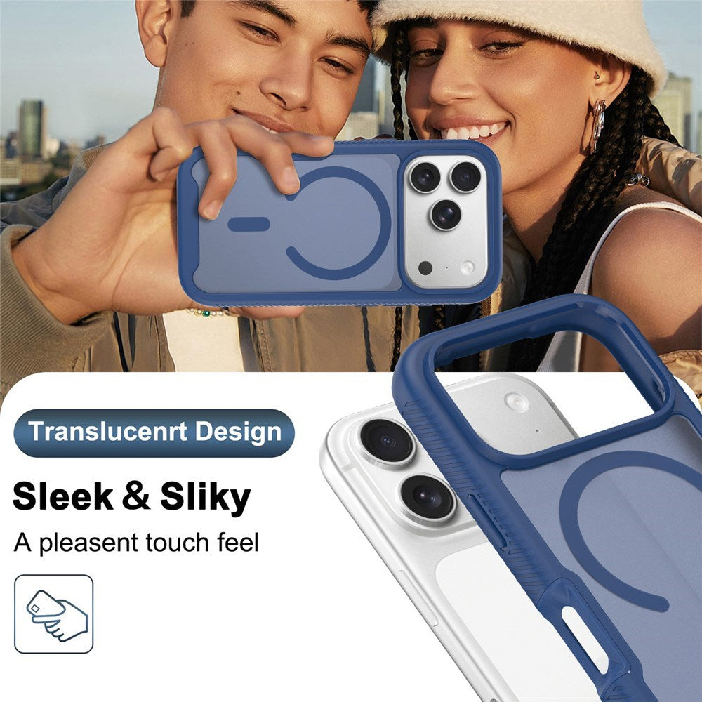iPhone 18 Pro / 17 Pro EIDERWOOD 2-i-1 Mat Hybrid Plast Cover m. Skærmbeskyttelsesfilm - MagSafe Kompatibel - Blå