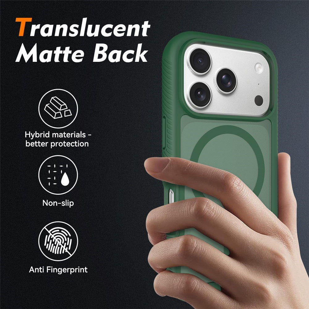 iPhone 18 Pro / 17 Pro EIDERWOOD 2-i-1 Mat Hybrid Plast Cover m. Skærmbeskyttelsesfilm - MagSafe Kompatibel - Grøn