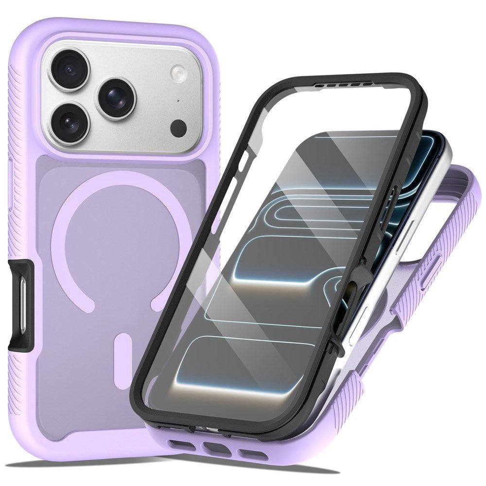 iPhone 18 Pro / 17 Pro EIDERWOOD 2-i-1 Mat Hybrid Plast Cover m. Skærmbeskyttelsesfilm - MagSafe Kompatibel - Lilla