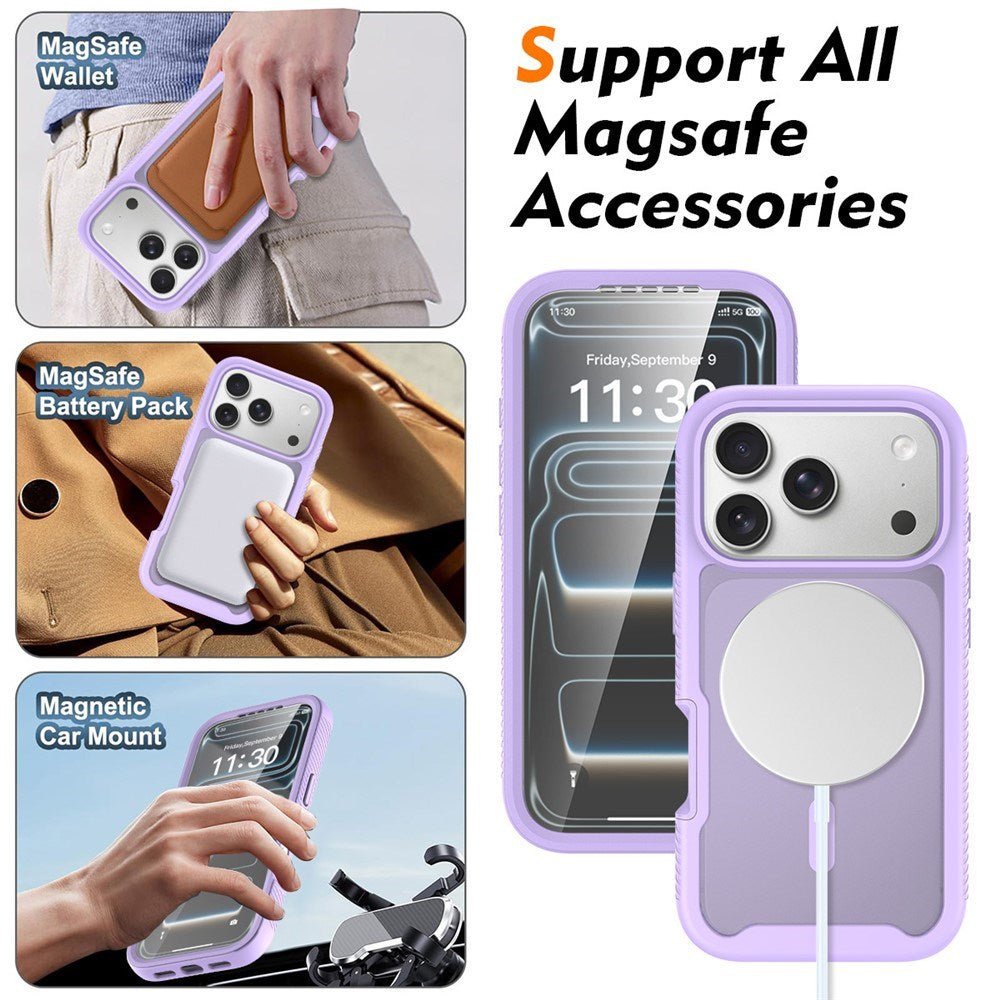 iPhone 18 Pro / 17 Pro EIDERWOOD 2-i-1 Mat Hybrid Plast Cover m. Skærmbeskyttelsesfilm - MagSafe Kompatibel - Lilla