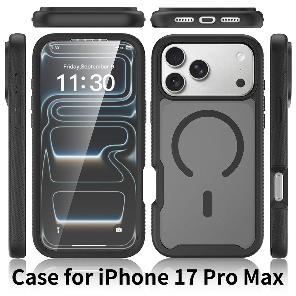 iPhone 18 Pro Max / 17 Pro Max EIDERWOOD 2-i-1 Mat Hybrid Plast Cover m. Skærmbeskyttelsesfilm - MagSafe Kompatibel - Sort