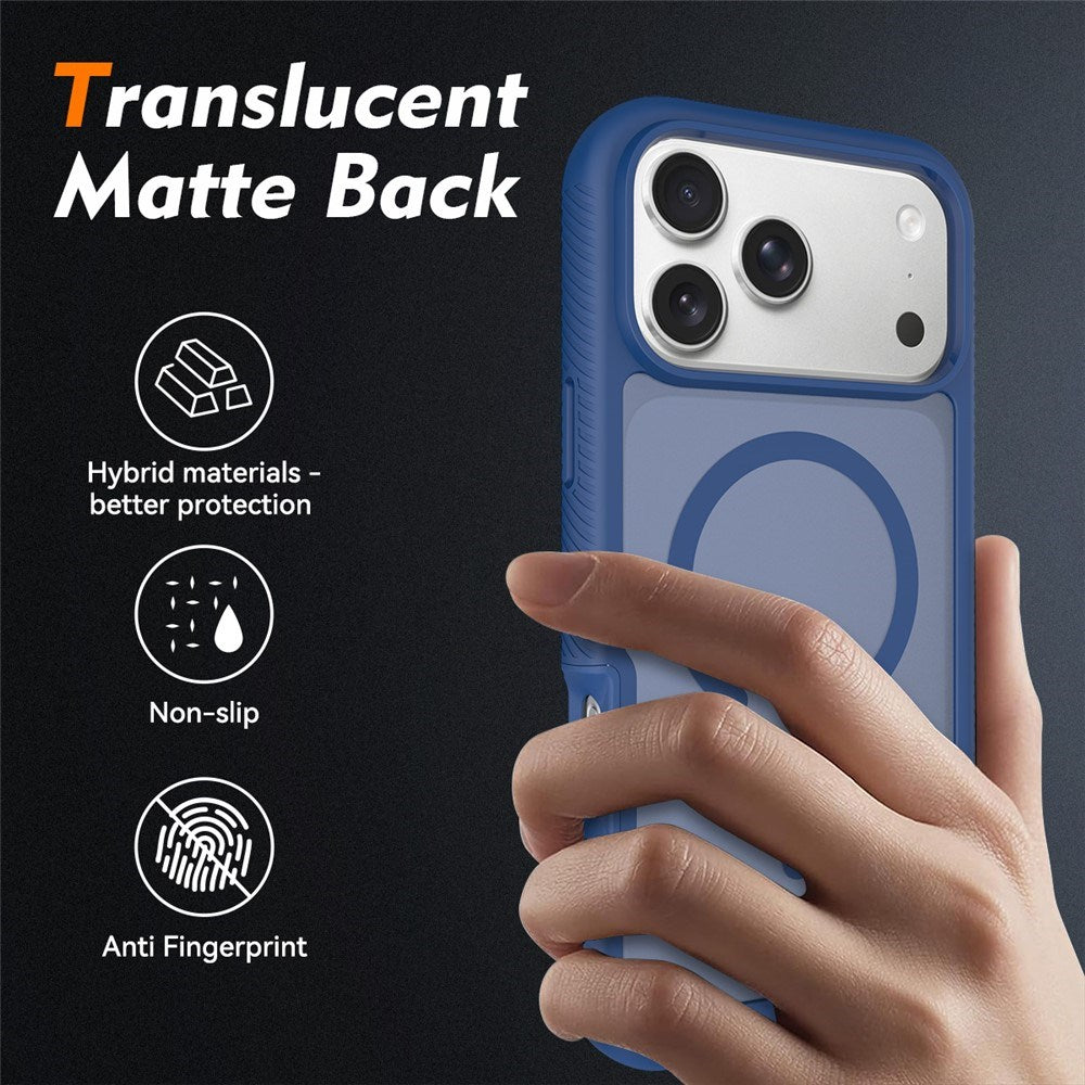 iPhone 18 Pro Max / 17 Pro Max EIDERWOOD 2-i-1 Mat Hybrid Plast Cover m. Skærmbeskyttelsesfilm - MagSafe Kompatibel - Blå
