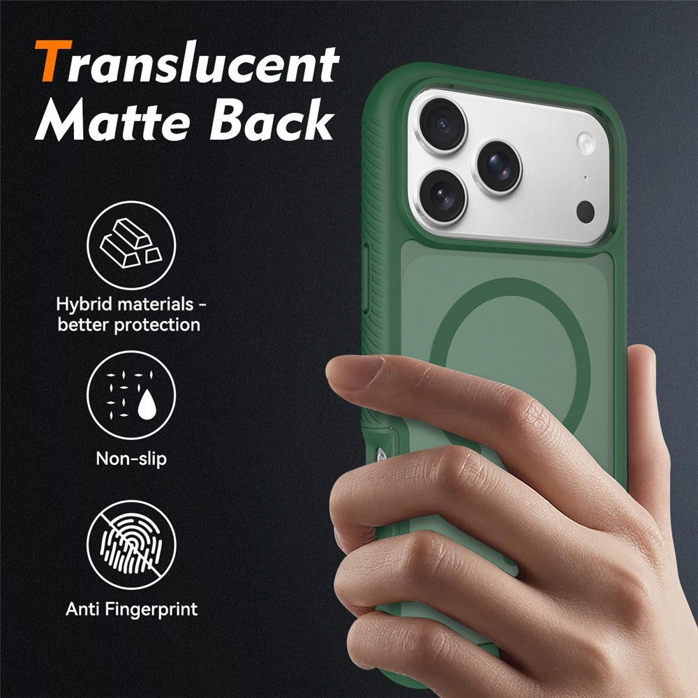 iPhone 18 Pro Max / 17 Pro Max EIDERWOOD 2-i-1 Mat Hybrid Plast Cover m. Skærmbeskyttelsesfilm - MagSafe Kompatibel - Grøn