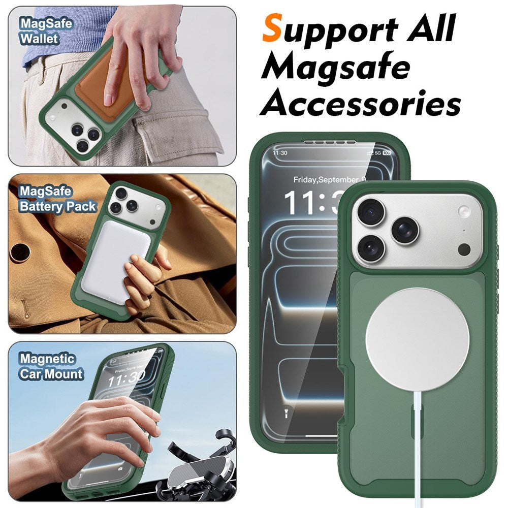 iPhone 18 Pro Max / 17 Pro Max EIDERWOOD 2-i-1 Mat Hybrid Plast Cover m. Skærmbeskyttelsesfilm - MagSafe Kompatibel - Grøn