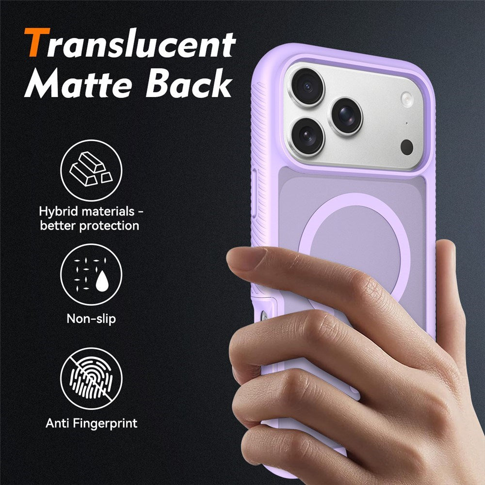 iPhone 18 Pro Max / 17 Pro Max EIDERWOOD 2-i-1 Mat Hybrid Plast Cover m. Skærmbeskyttelsesfilm - MagSafe Kompatibel - Lilla