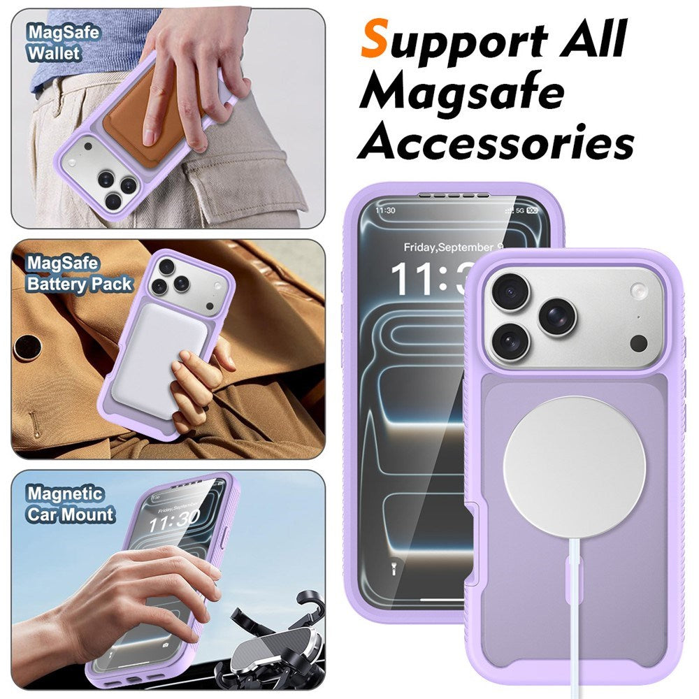 iPhone 18 Pro Max / 17 Pro Max EIDERWOOD 2-i-1 Mat Hybrid Plast Cover m. Skærmbeskyttelsesfilm - MagSafe Kompatibel - Lilla