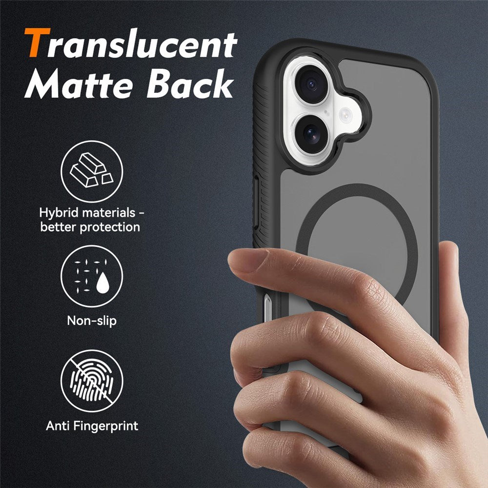 iPhone 17 EIDERWOOD Mat Hybrid Cover m. Skærmbeskyttelsesramme - Sort