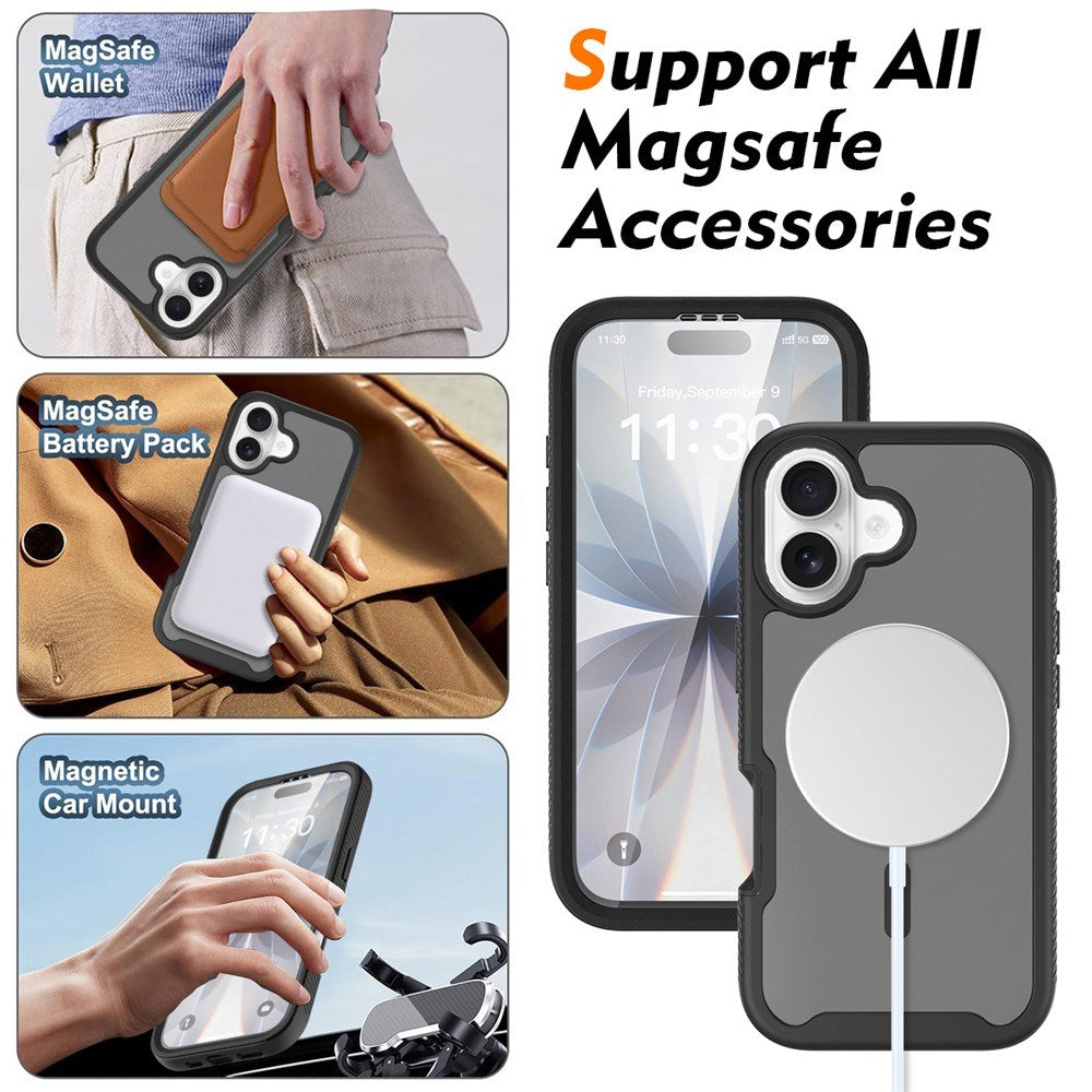 iPhone 17 EIDERWOOD Mat Hybrid Cover m. Skærmbeskyttelsesramme - Sort