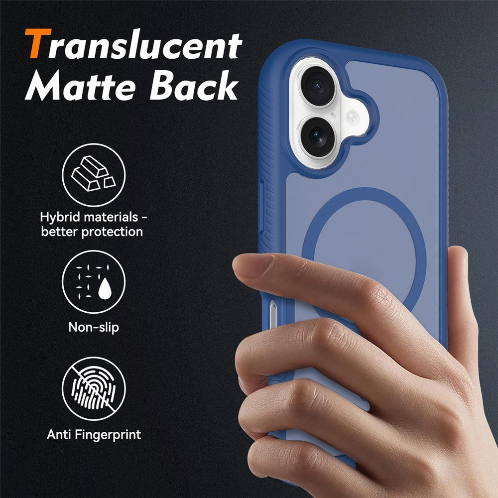 iPhone 17 EIDERWOOD Mat Hybrid Cover m. Skærmbeskyttelsesramme - Blå