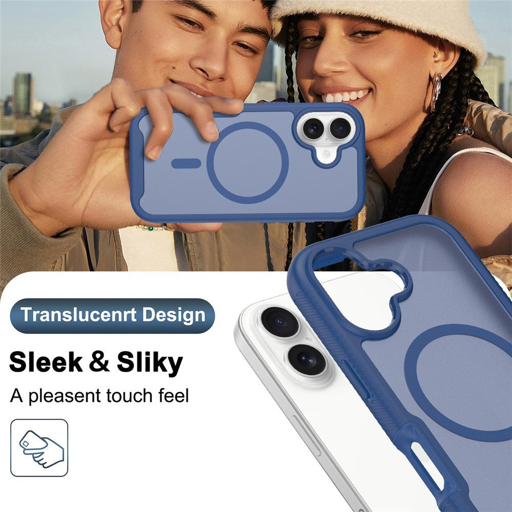 iPhone 17 EIDERWOOD Mat Hybrid Cover m. Skærmbeskyttelsesramme - Blå