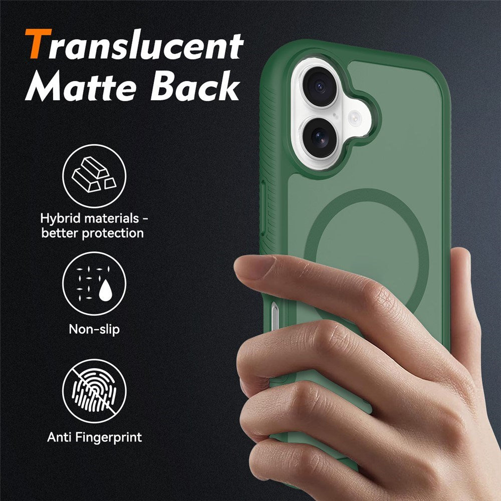iPhone 17 EIDERWOOD Mat Hybrid Cover m. Skærmbeskyttelsesramme - Grøn