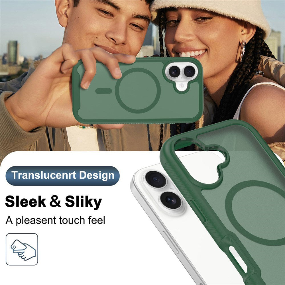 iPhone 17 EIDERWOOD Mat Hybrid Cover m. Skærmbeskyttelsesramme - Grøn