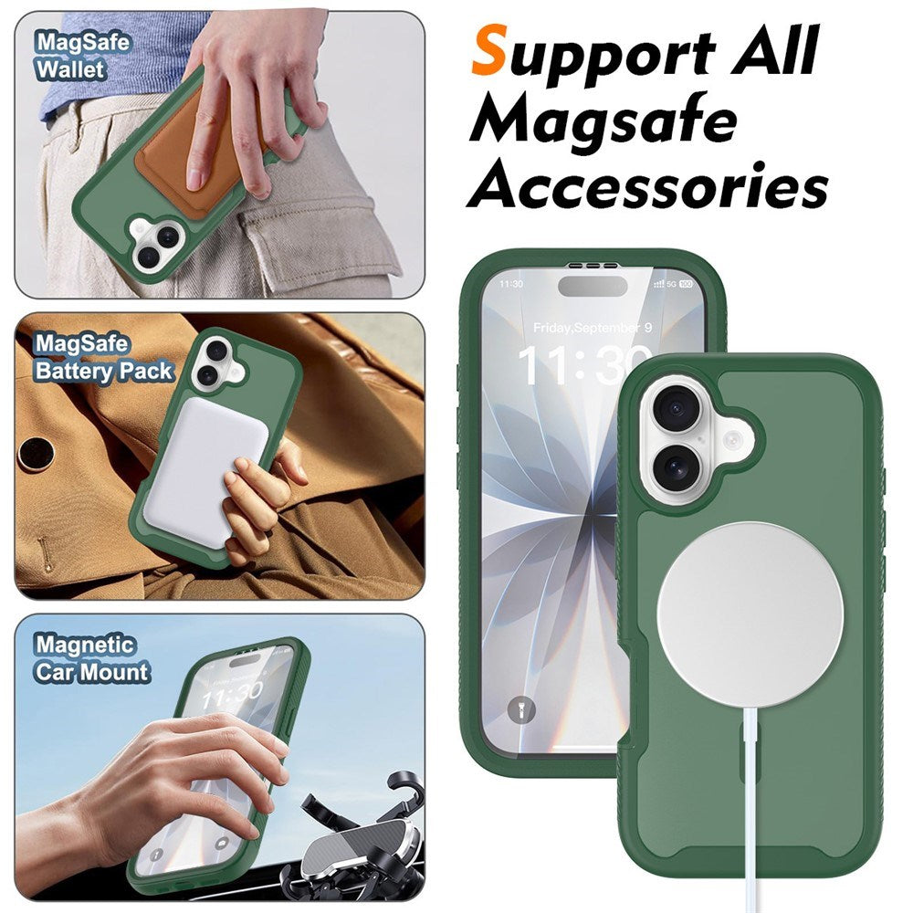 iPhone 17 EIDERWOOD Mat Hybrid Cover m. Skærmbeskyttelsesramme - Grøn