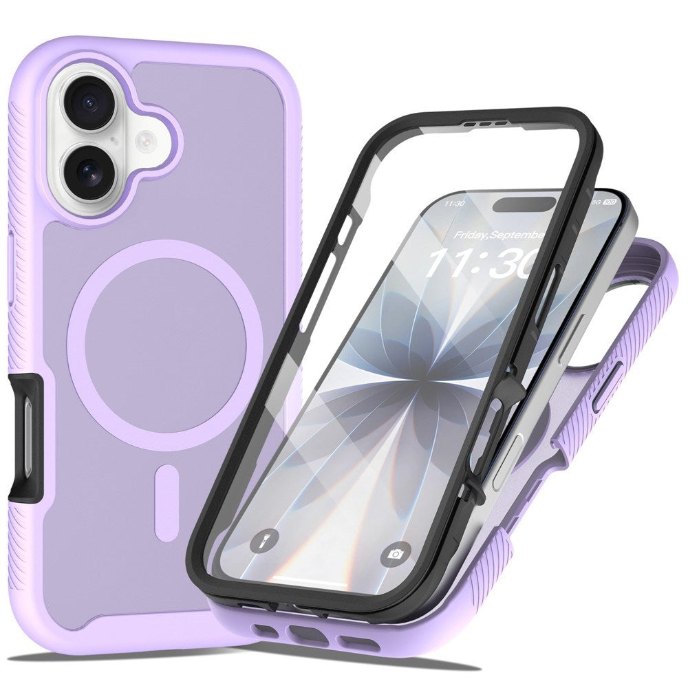 iPhone 17 EIDERWOOD Mat Hybrid Cover m. Skærmbeskyttelsesramme - Lilla