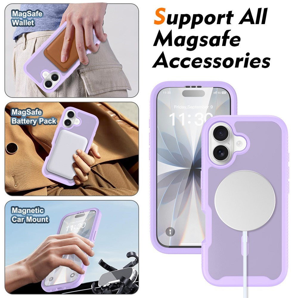 iPhone 17 EIDERWOOD Mat Hybrid Cover m. Skærmbeskyttelsesramme - Lilla