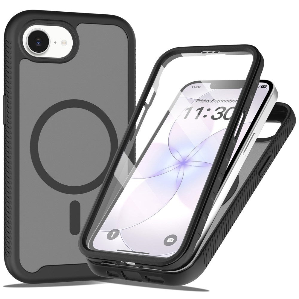 iPhone 17e / 16e EIDERWOOD Mat Hybrid Cover m. Skærmbeskyttelsesramme - Sort