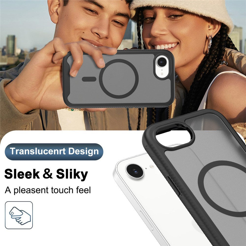iPhone 17e / 16e EIDERWOOD Mat Hybrid Cover m. Skærmbeskyttelsesramme - Sort