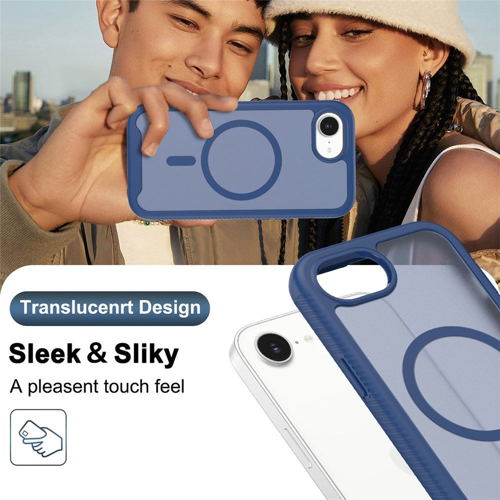 iPhone 17e / 16e EIDERWOOD Mat Hybrid Cover m. Skærmbeskyttelsesramme - Blå