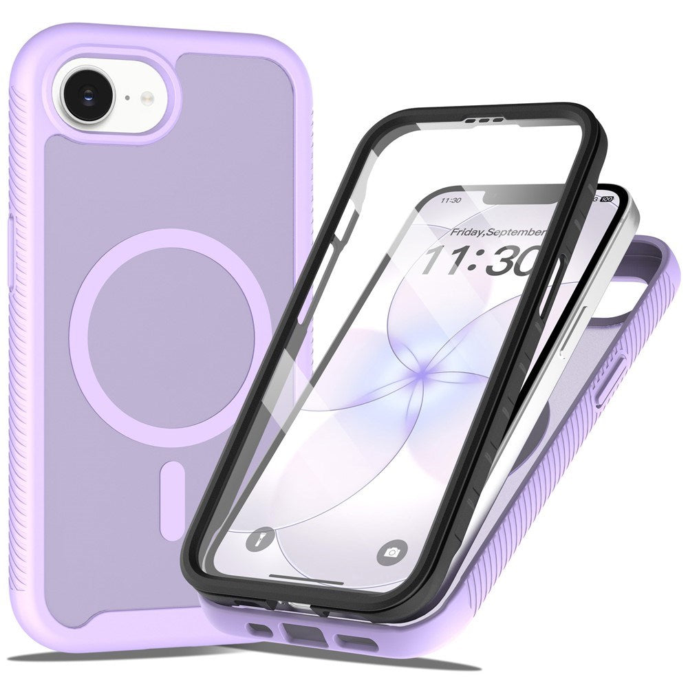 iPhone 17e / 16e EIDERWOOD Mat Hybrid Cover m. Skærmbeskyttelsesramme - Lilla