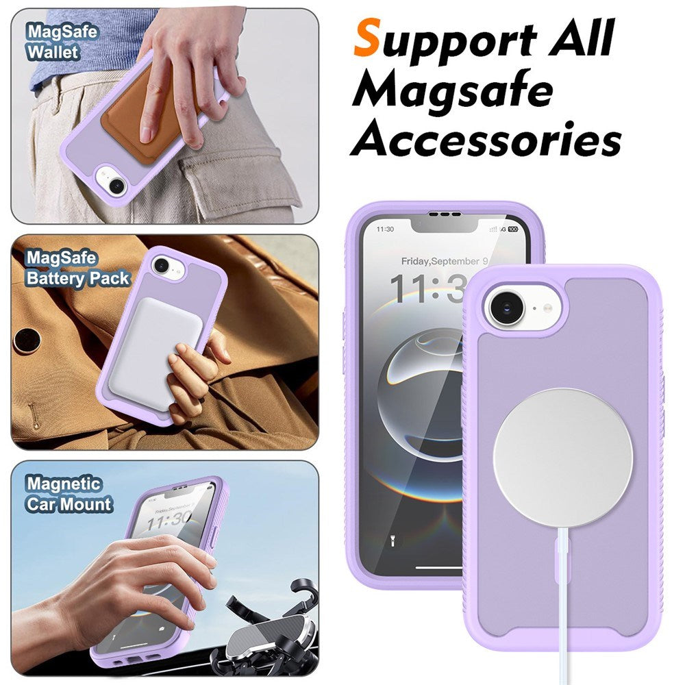 iPhone 17e / 16e EIDERWOOD Mat Hybrid Cover m. Skærmbeskyttelsesramme - Lilla