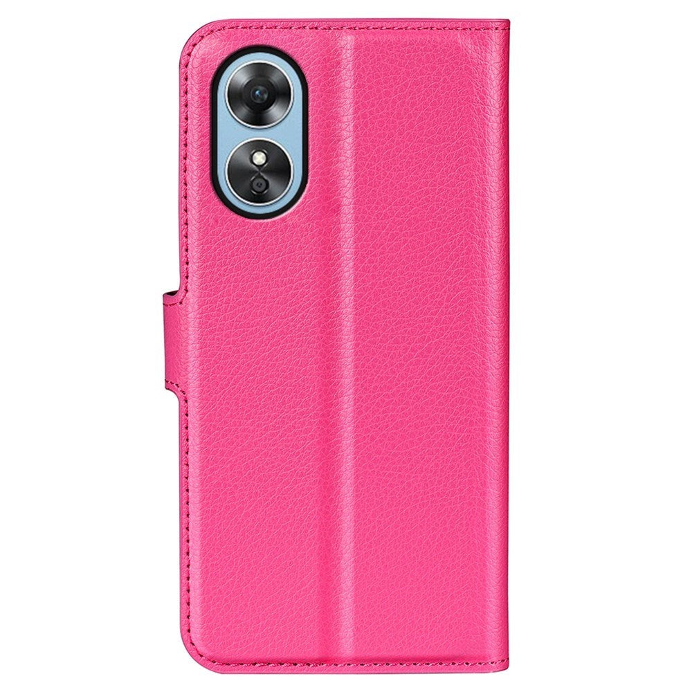 OPPO A17 EIDERWOOD Kunstlæder Flip Cover m. Kortholder & Ståfunktion - Pink