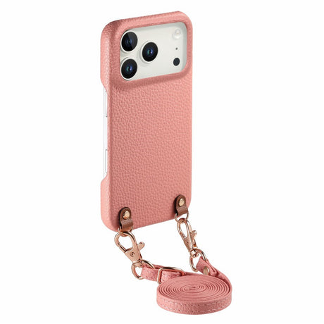 iPhone 17 Pro EIDERWOOD Kunstlæder Bagside Cover m. Strop - Lyserød