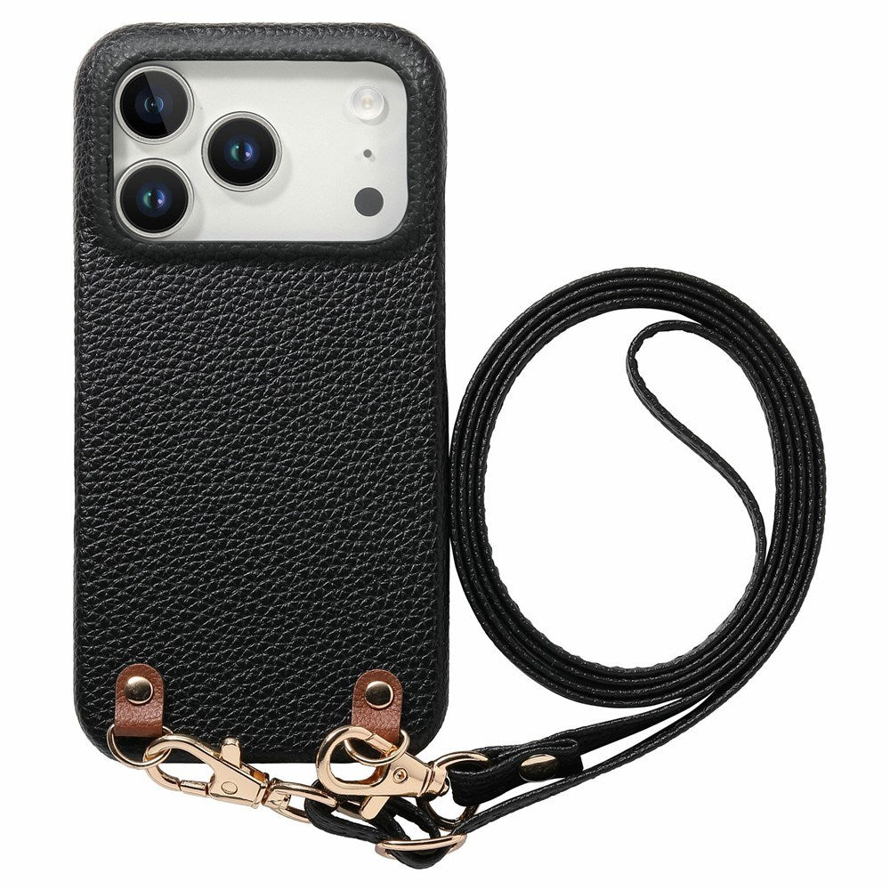 iPhone 17 Pro EIDERWOOD Kunstlæder Bagside Cover m. Strop - Sort